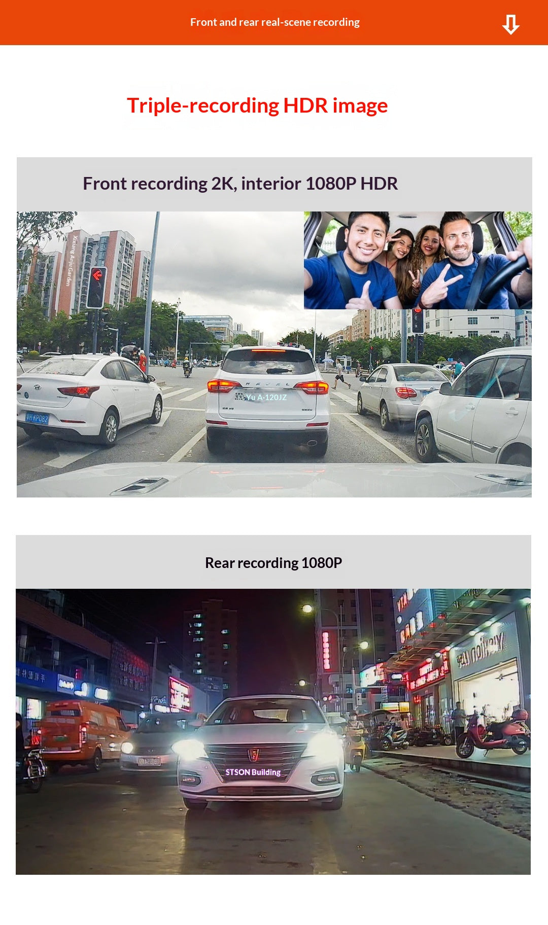 Trois versions de 4K haute définition voiture Dashcam