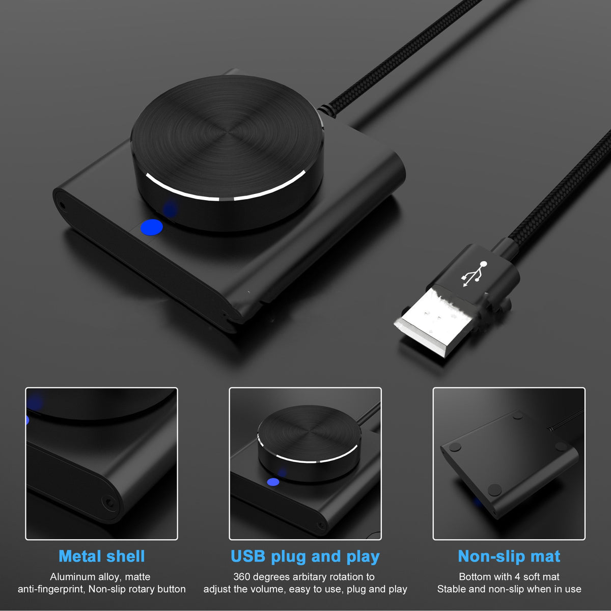 Contrôleur de volume d'ordinateur USB multimédia