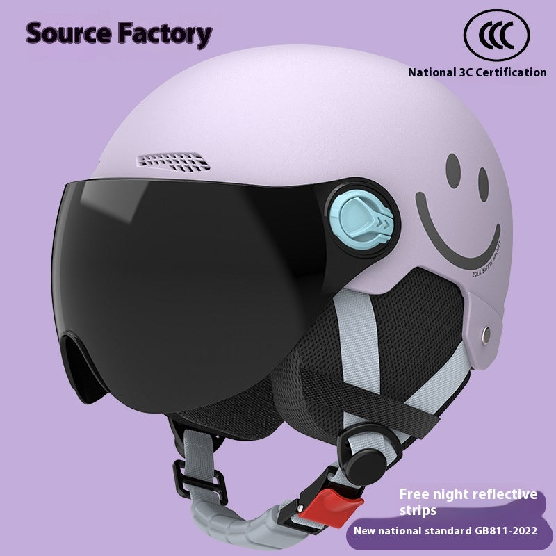 Casque de sécurité couleur solide de moto pour femmes