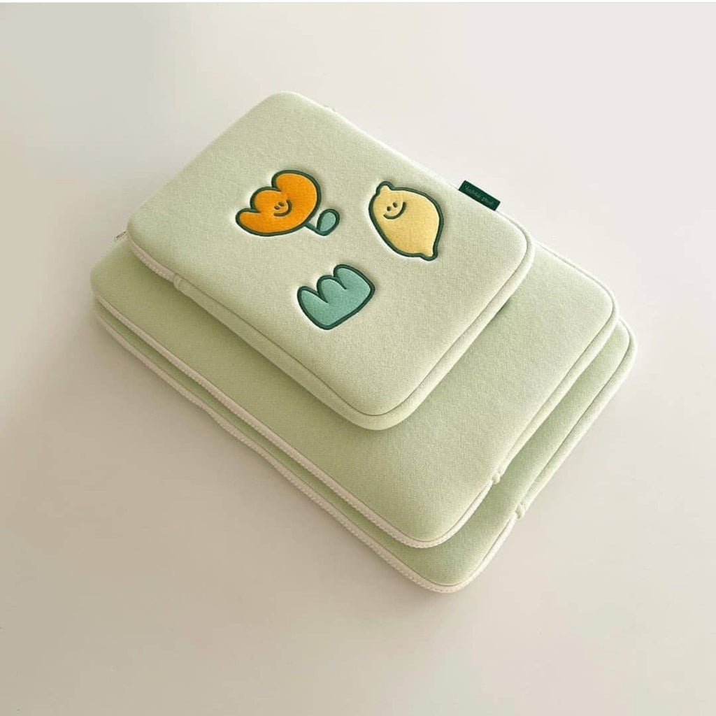 Niche Design Lemon Broderie Fleur Sac pour ordinateur portable