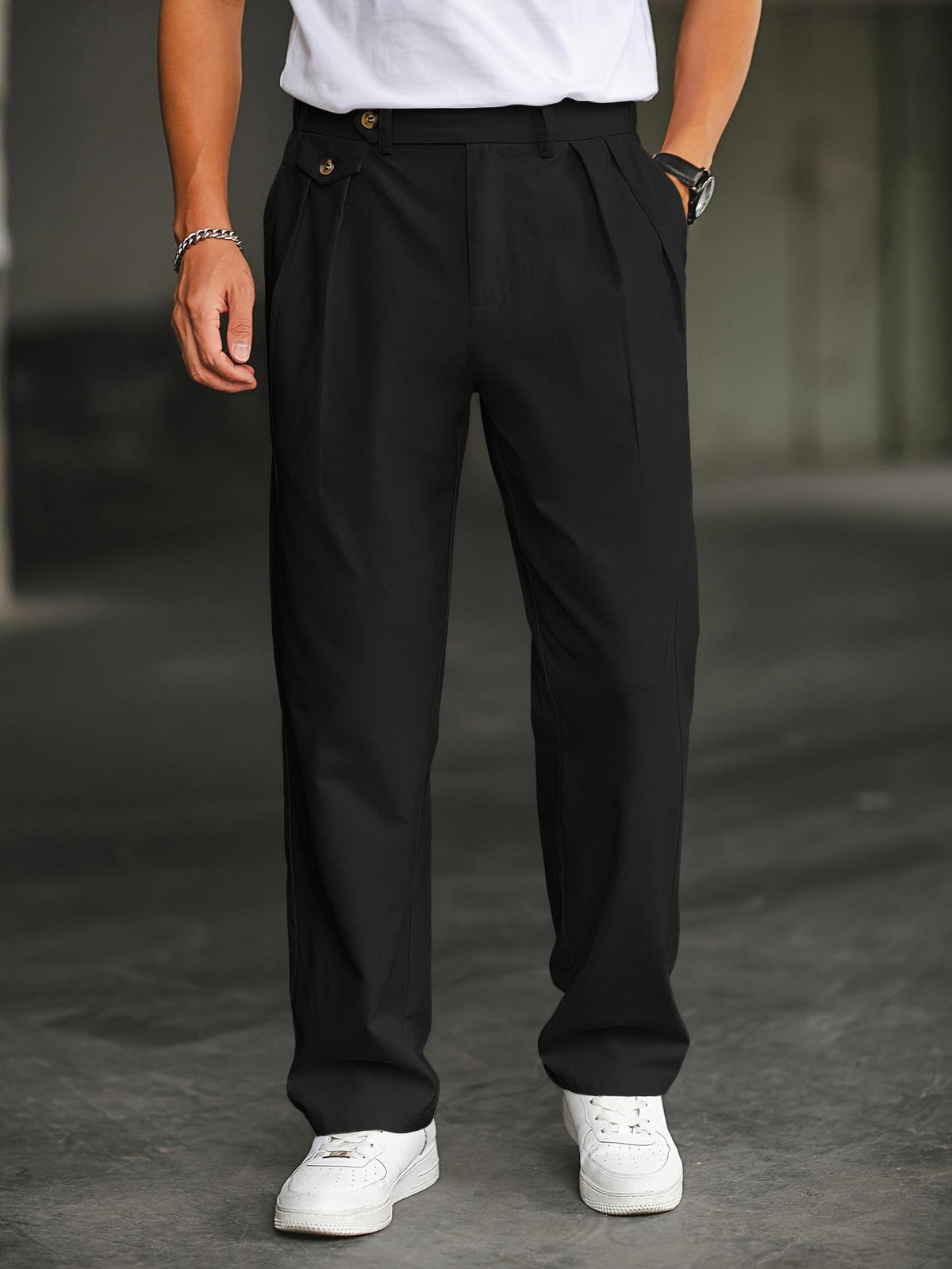 Pantalon casual avec plis doubles