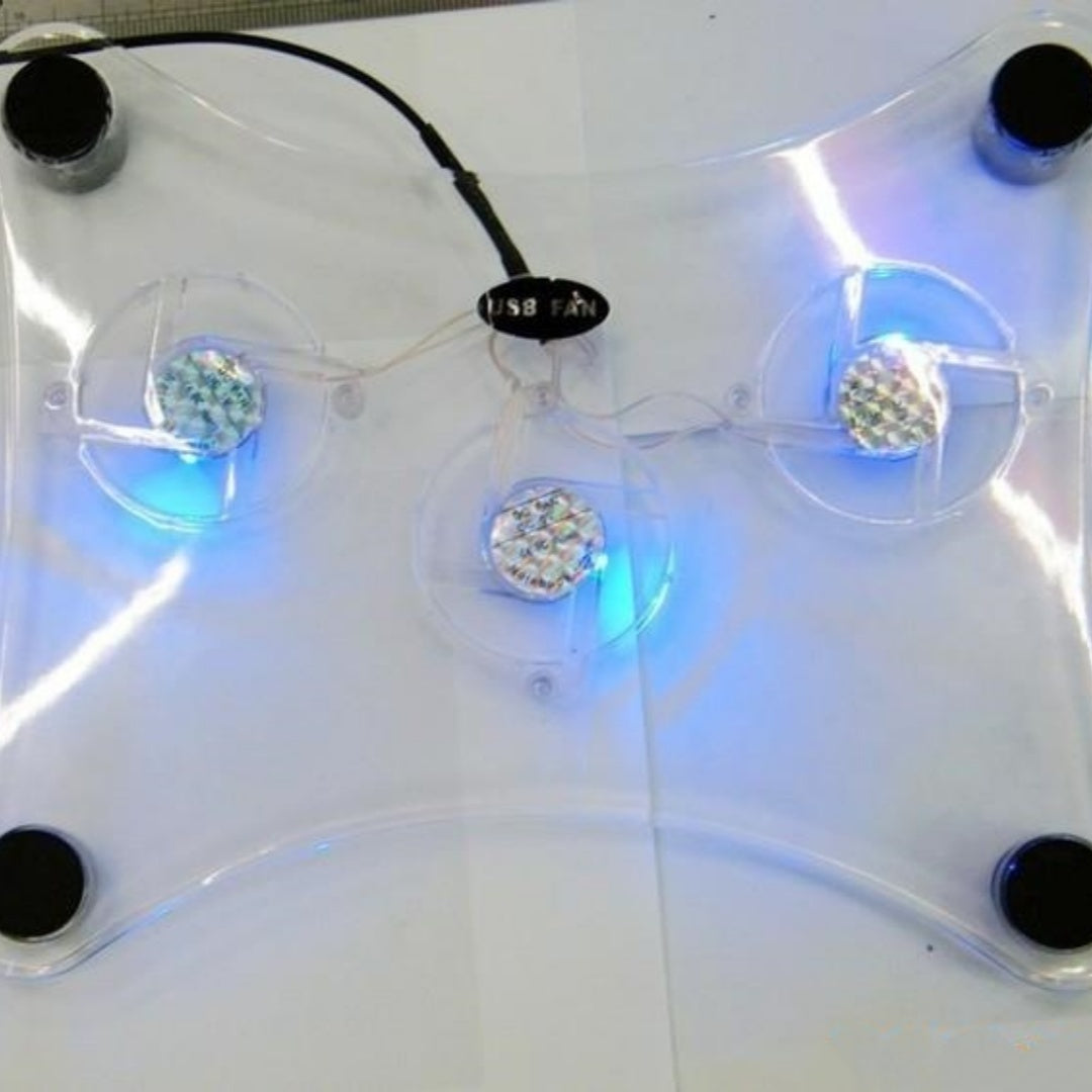 Transparent crystal three-fan radiator notebook
