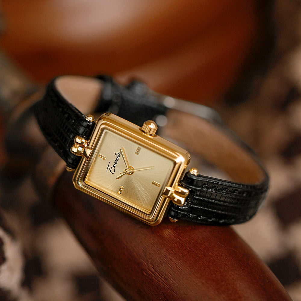 Rétro Femmes Special Interest Light Luxury Small Square Watch