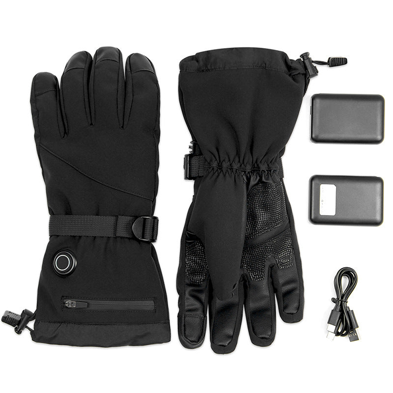 Gants de chauffage électrique en peau de mouton Moto Thermique Smart Touch Écran Ski extérieur
