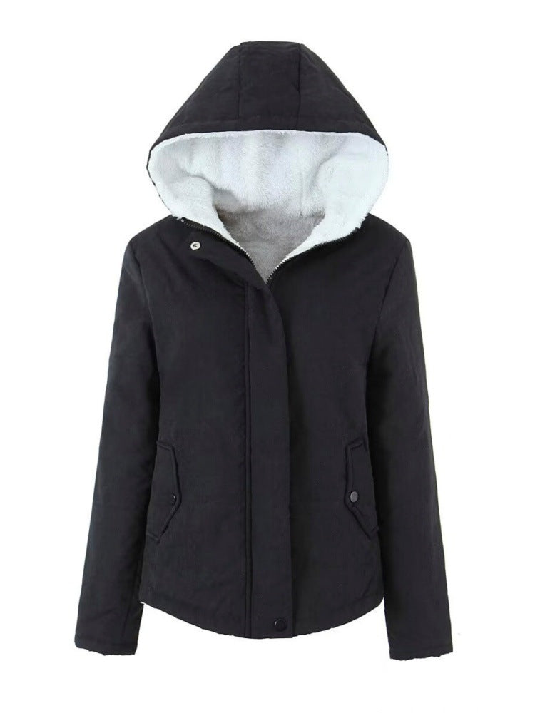 Manteau de coton à capuche à capuche à capuche plus taille