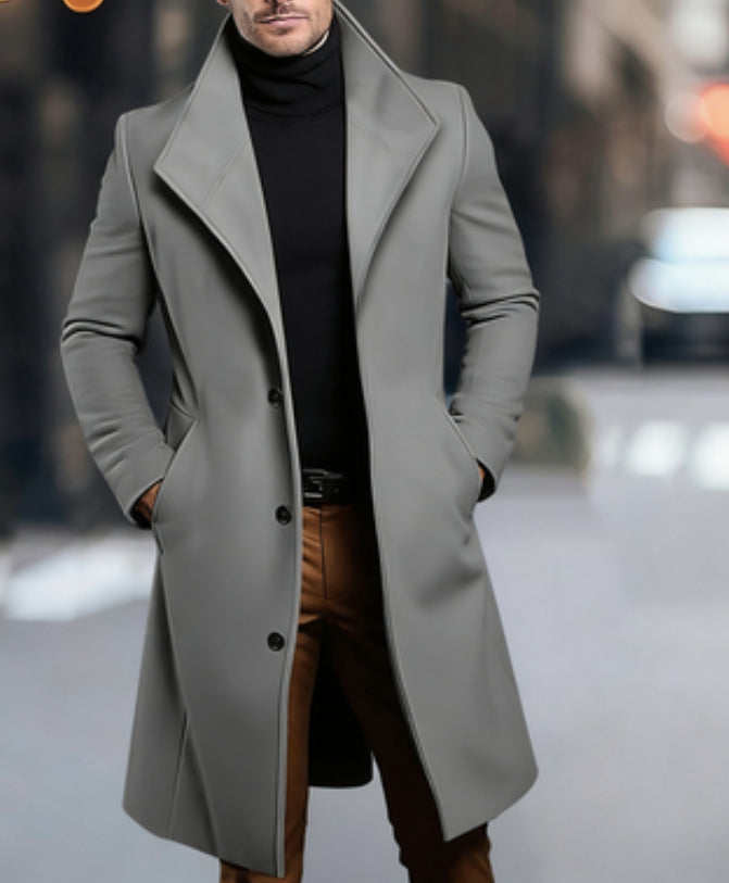 Manteau en laine mi-longueur pour hommes