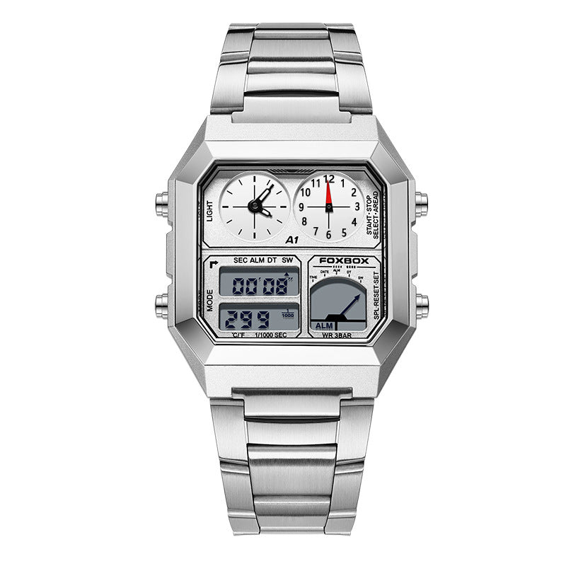 Double affichage Multifonctionnel réveil étanche Montre chronographe sport lumineux