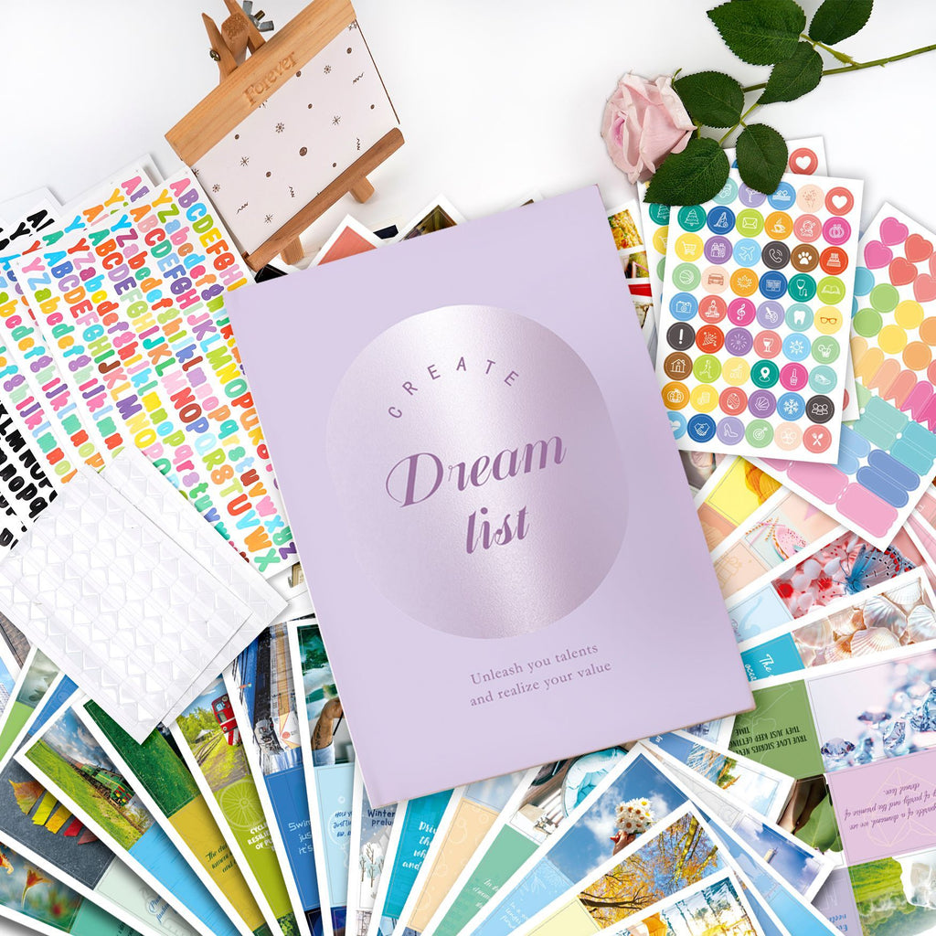 Inspirational Dream Cut lettre Sticker Vision Board Livre costume