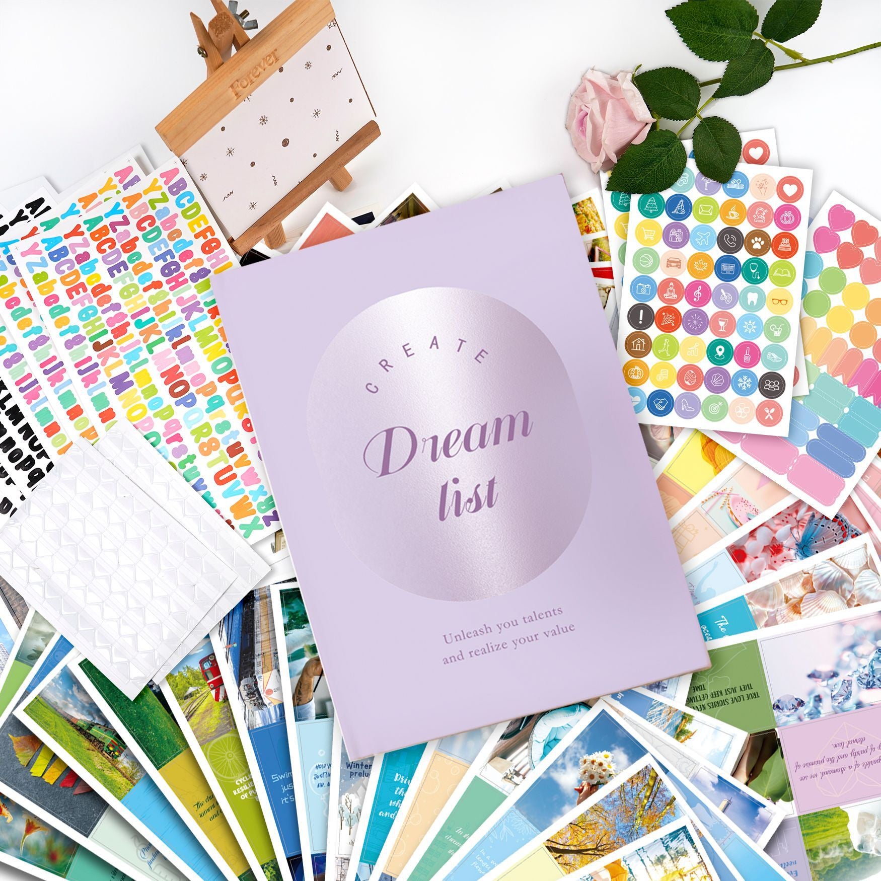 Inspirational Dream Cut lettre Sticker Vision Board Livre costume