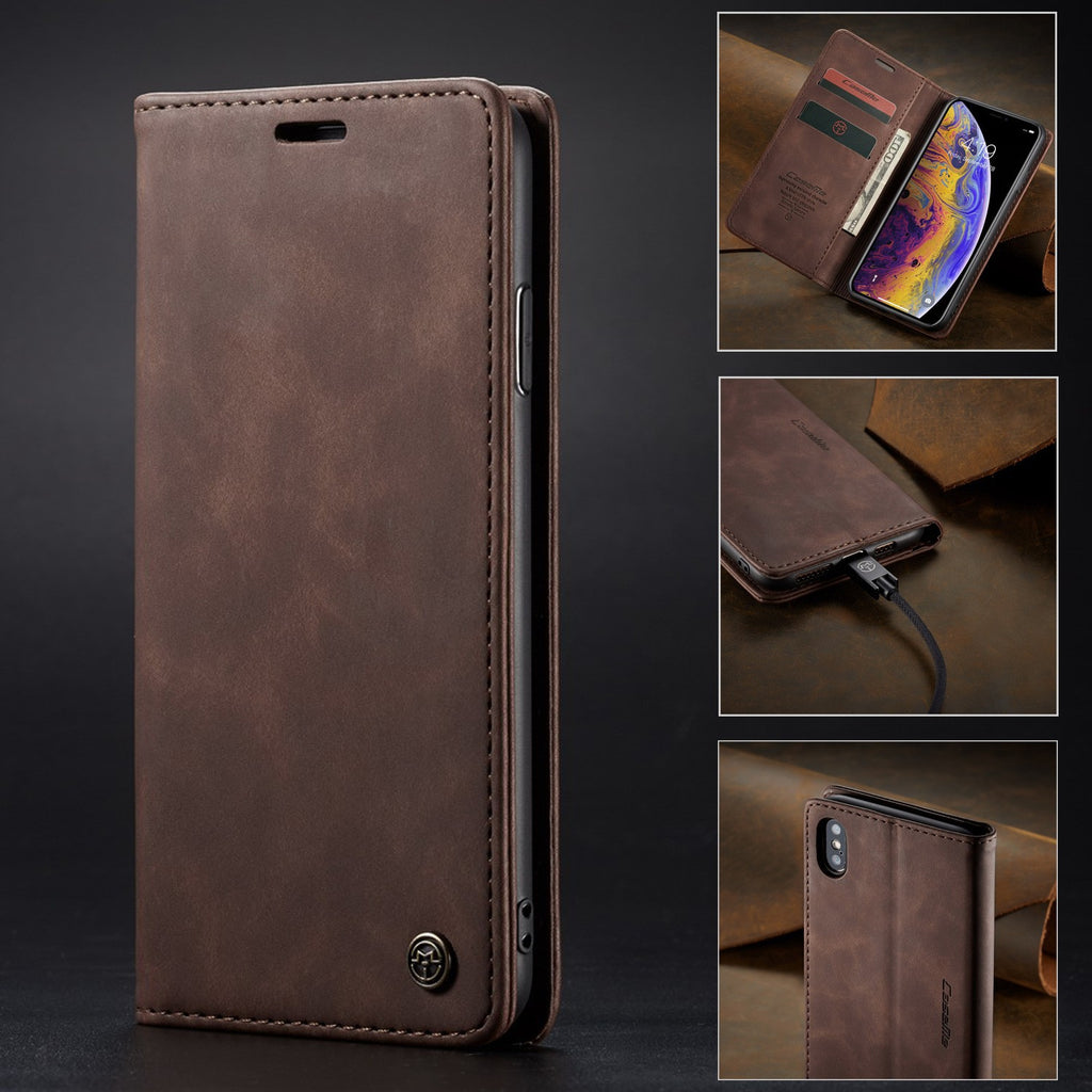 Multifonctionnel Leather Magnetic Phone Case Card Flip Protective Cover