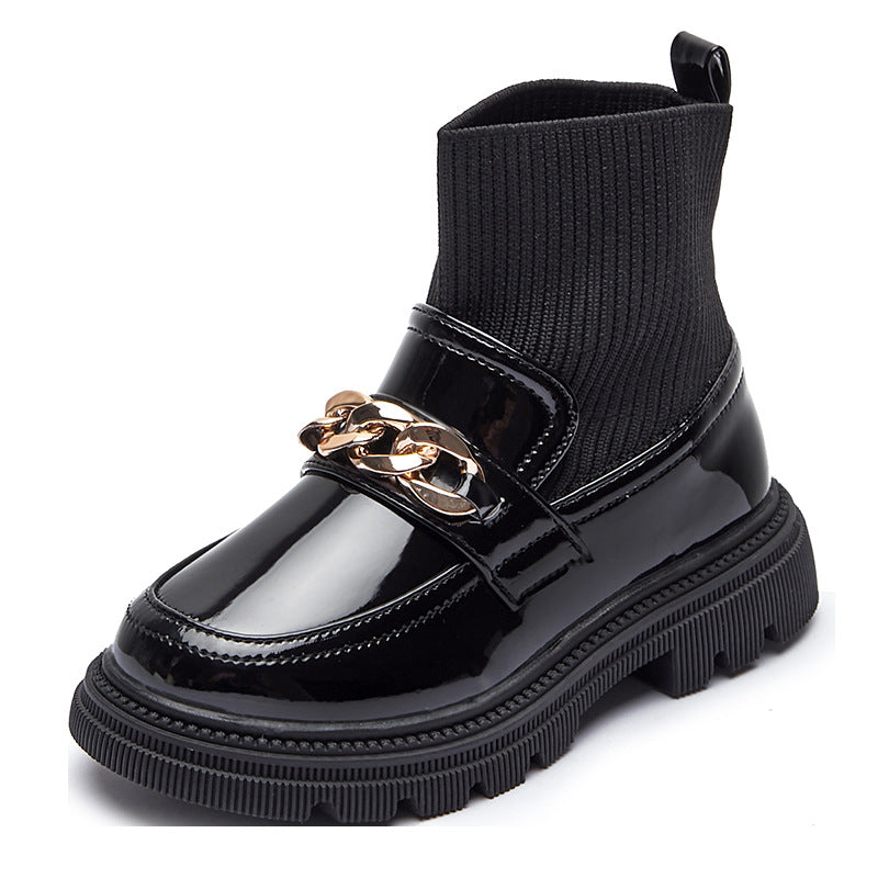 Bottes courtes élastiques tricotées pour enfants