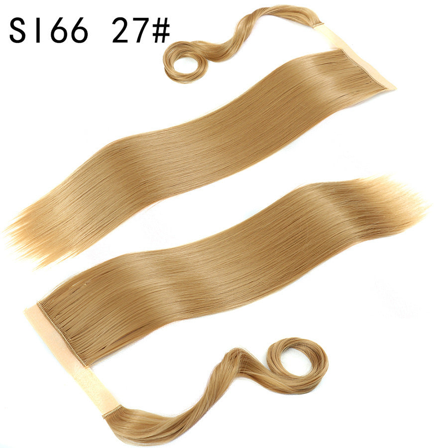 Perruque synthétique longue droite avec bandeau pour femmes
