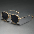 Lunettes de soleil ovales Retro Double Lunettes de mode Beam