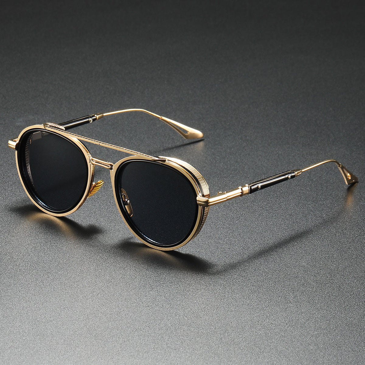 Lunettes de soleil ovales Retro Double Lunettes de mode Beam