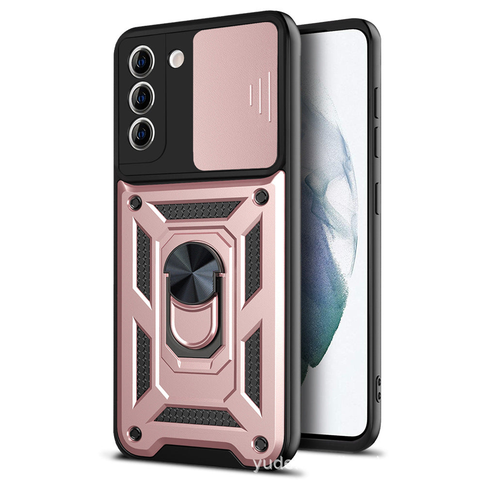 Push Window Protection Cover Bague Magnetic Armour Bracket Mobile Phone Case