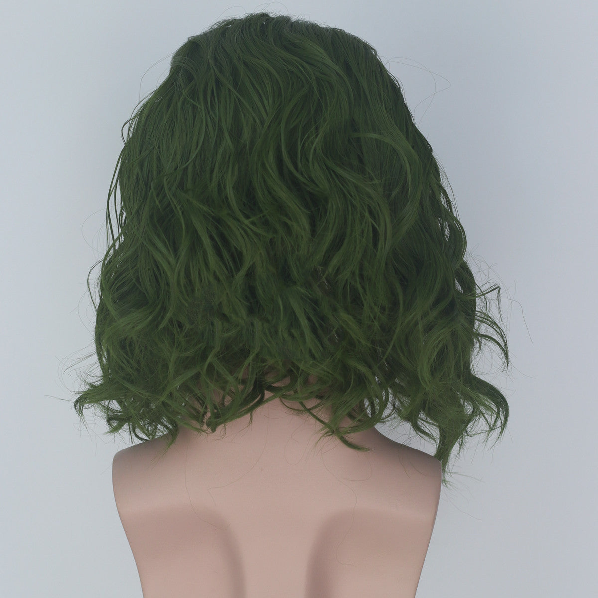 Simulation scalp vert court cheveux bouclés anime