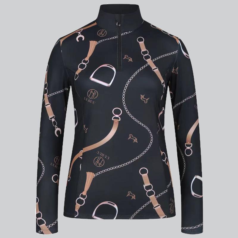 Chemise équestre à manches longues de printemps pour femmes
