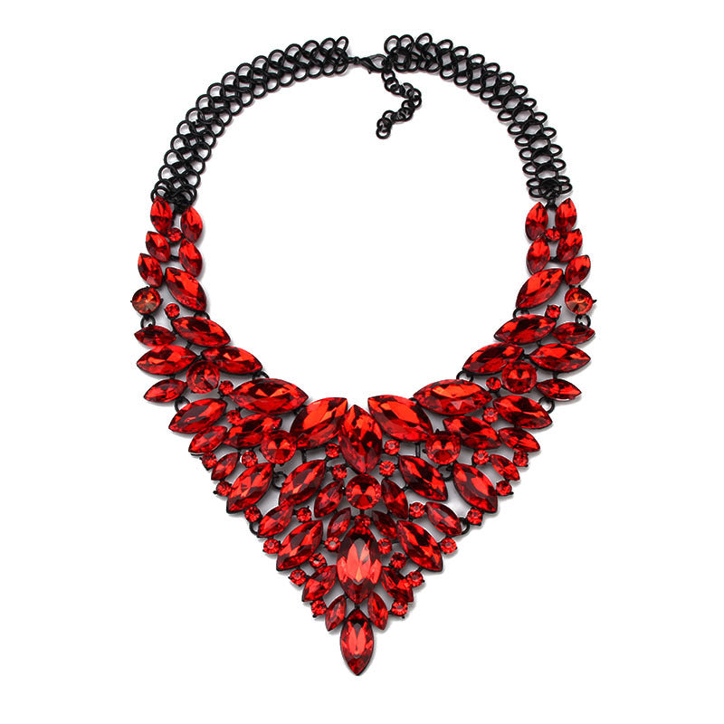 Collier en Strass en alliage Chaîne de sweater en diamant