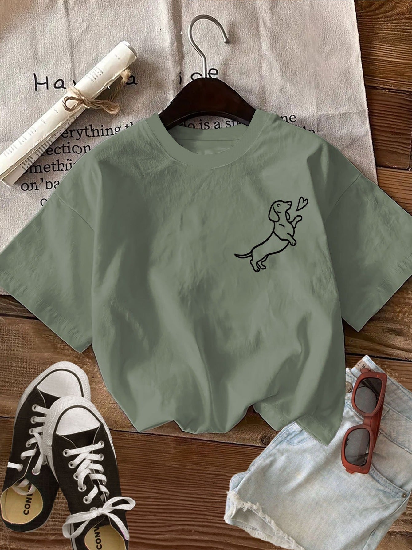 Hommes et femmes Été Casual T-shirt imprimé à double face
