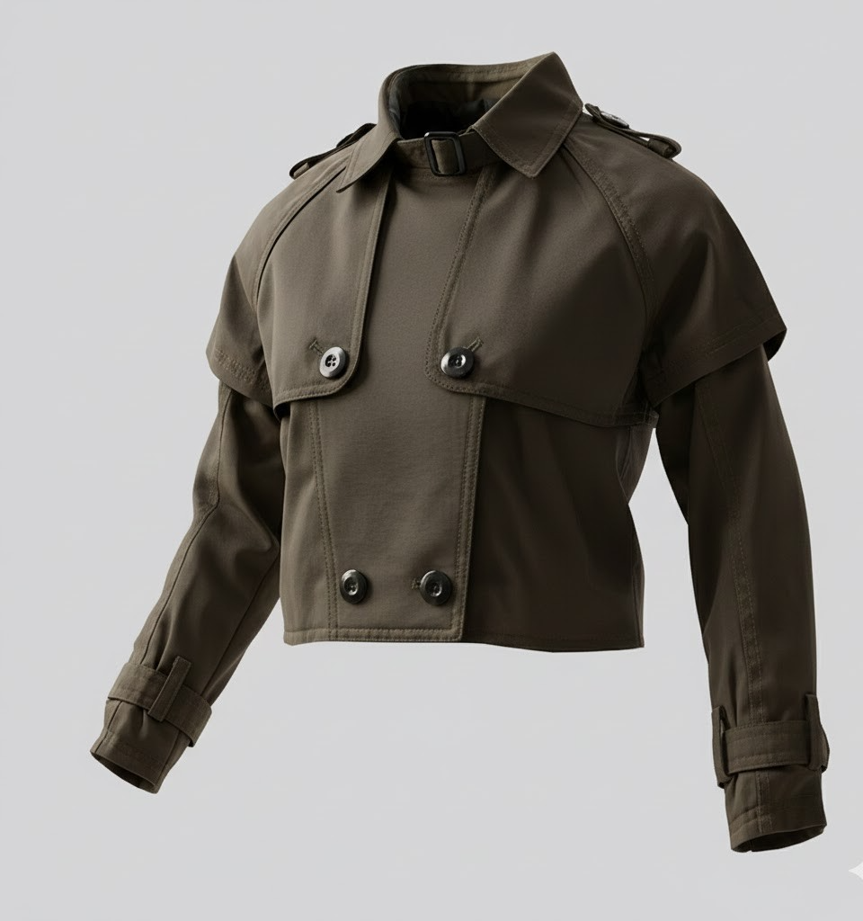 Filles Cropped Trench Jacket Léger Court Coat Printemps Été Âge 4-14Y