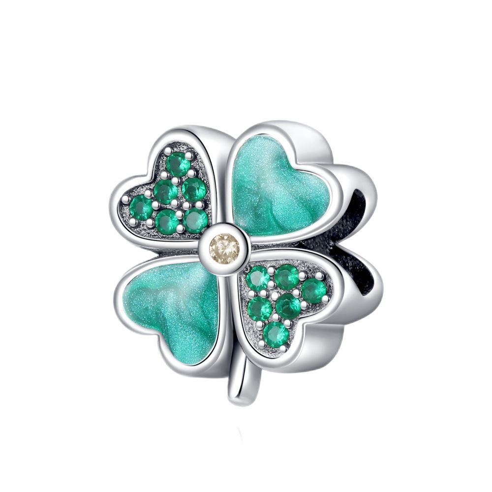 Bricolage pendentif argent-plaqué coeur charmant Lucky Bracelet Collier perlé
