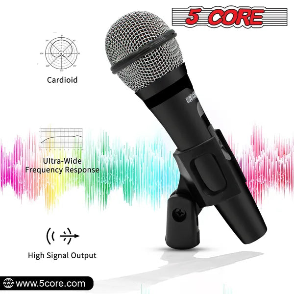 5 CORE Microphone Dynamic Vocal Handheld Mic Cardioid Unidirectional Microfono W On Off Sw