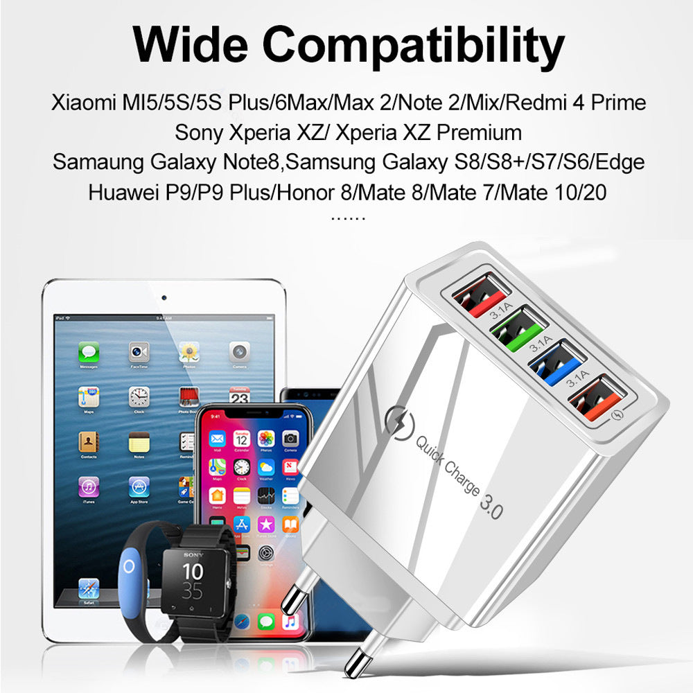 Couleur lumineuse téléphone mobile Charge Head Intelligent 3A