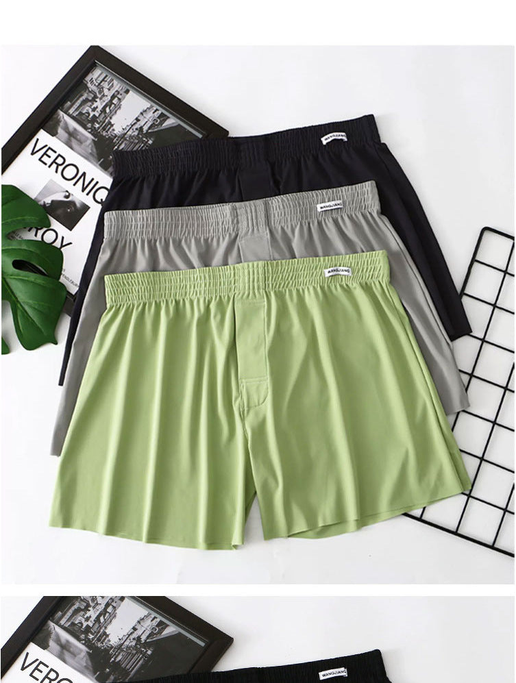Sous-vêtements en soie de glace pour hommes Plus Taille Loose Boxer