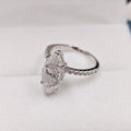 925 Argent Sterling 4 carats Marquise-coupé diamant Moissanite anneau pour les femmes