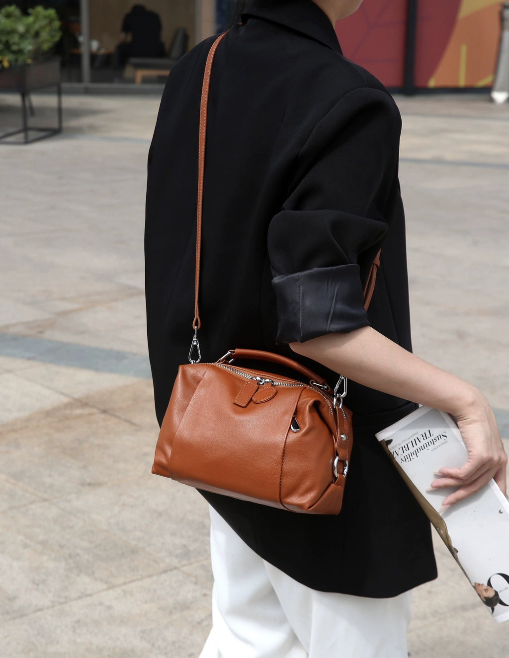 Sac d'oreiller Cowhide Boston pour femmes