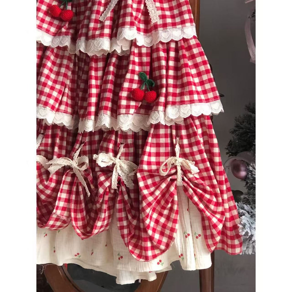 Jupe de patchwork rouge festive pour femmes