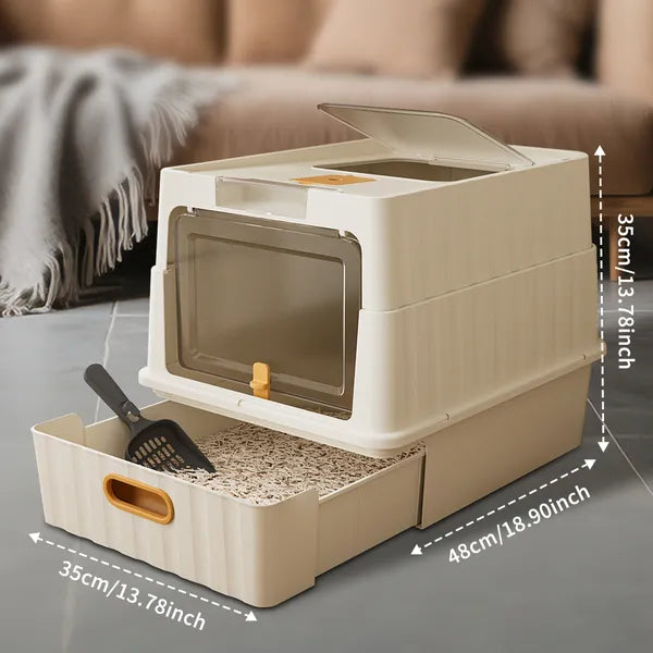 Boîte à litière cat blanc style tiroir simple