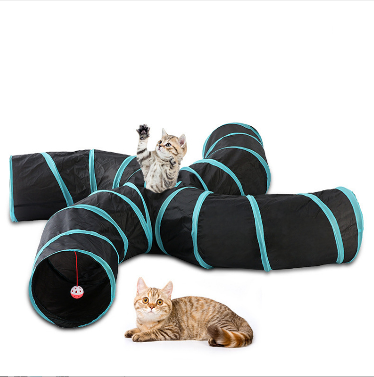 Jouet de chat animal Tente à quatre canaux en Tunnel Collapsible