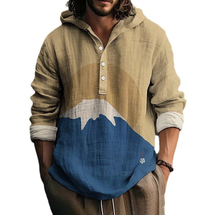 Pull à capuche avec boutons pour hommes