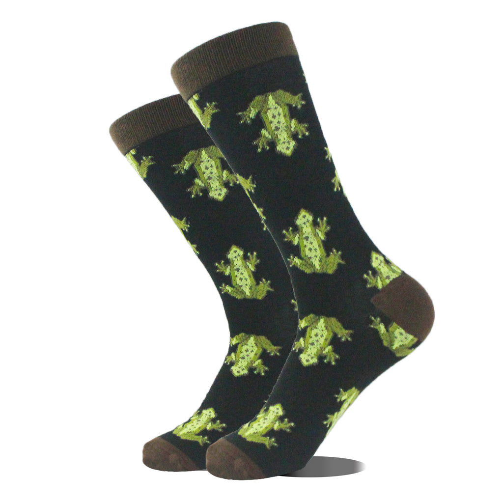 Peinture à l'huile rétro cartoon animal homme Chaussettes mi-calf