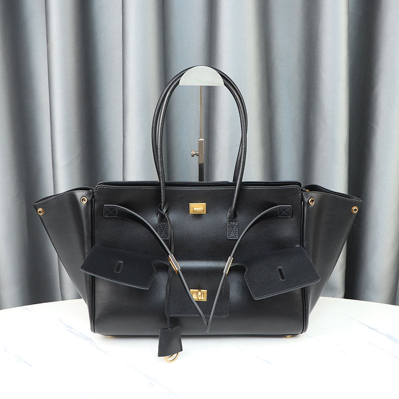 Grand-Capacité Neutre-Style Tote Wing véritable sac de moto en cuir