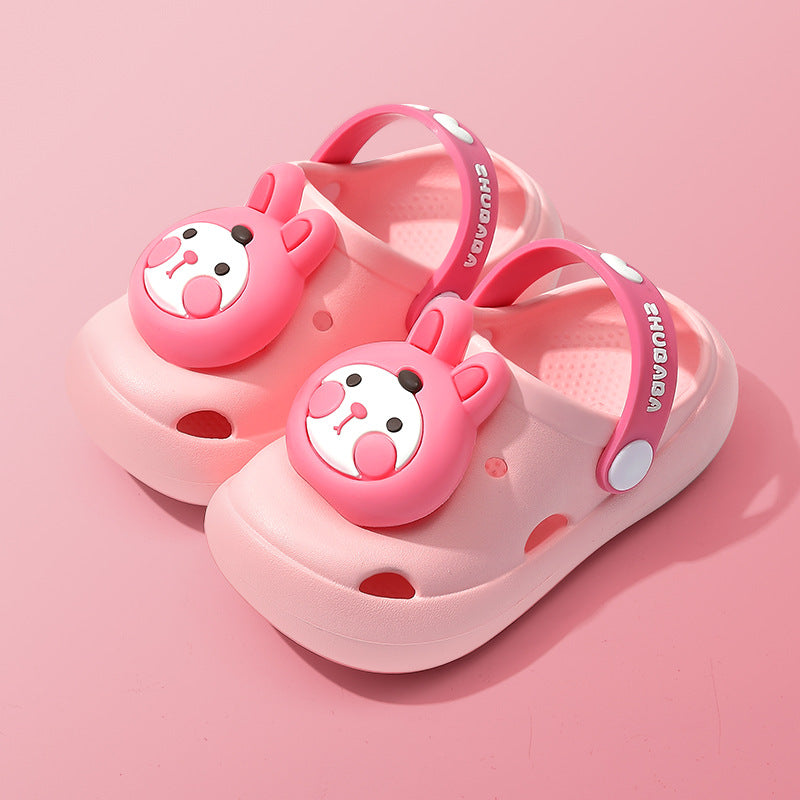 Pantoufles pour enfants Summer Cartoon Baby Soft Bottom Hole Chaussures Garçons et Filles Fermé orteil S
