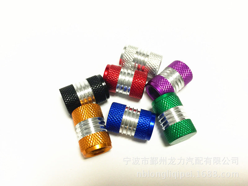 Automobile pneu de vélo alliage d'aluminium Valve de poussière de poussière de poussière Buse de gaz Sept taches de couleur