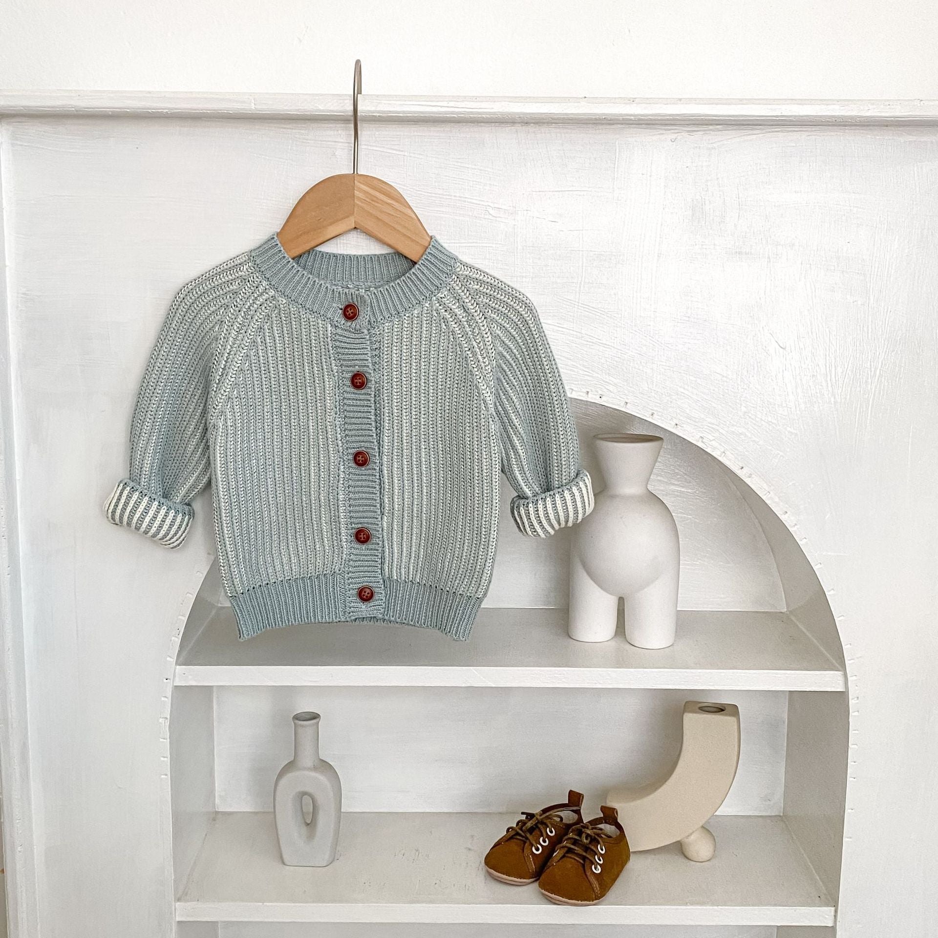 Manteau à mailles rondes bicolores pour nourrissons