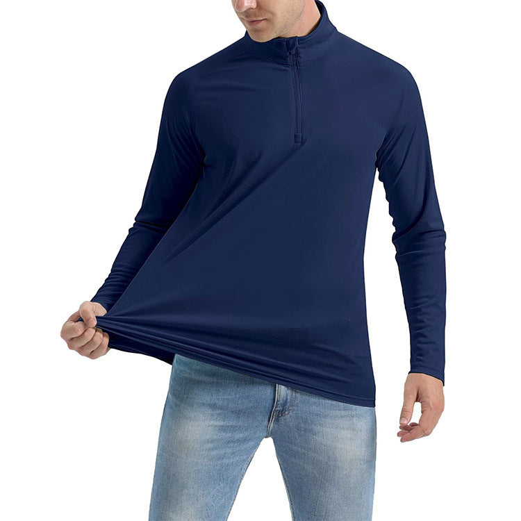 European And American Autumn and Winter Stand-Up Collar demi-zip manches longues Sweatshirt F