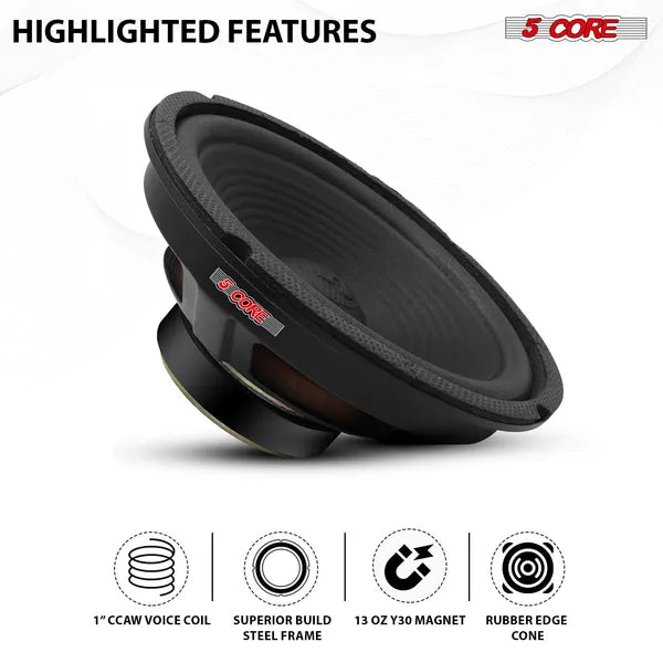 5 Core 8 pouces Subwoofer haut-parleur 1000W Combiné Peak 4Ohm remplacement voiture Basse Sub Woofer