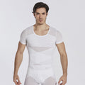 Amazon European and American Men's Shaper Cross Abdominal Shaped Invisible Tunic Short Sle