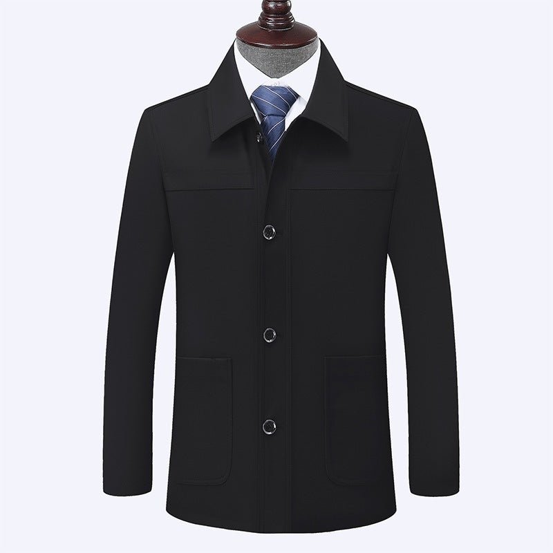 Veste de taille supérieure pour homme Col rond et vieux