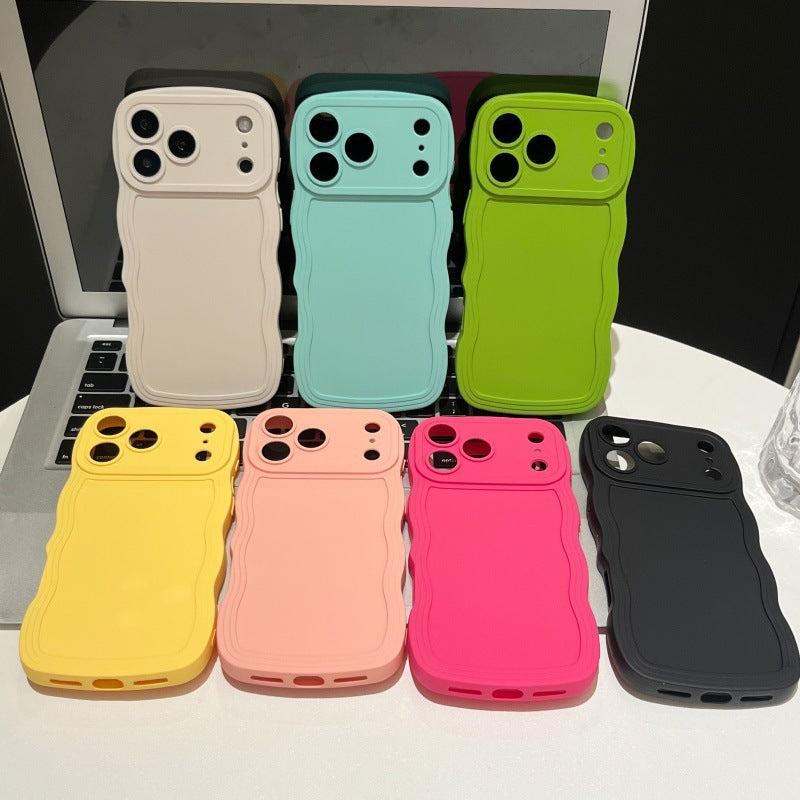 Boîte de téléphone à grande vague liquide couleur de bonbons