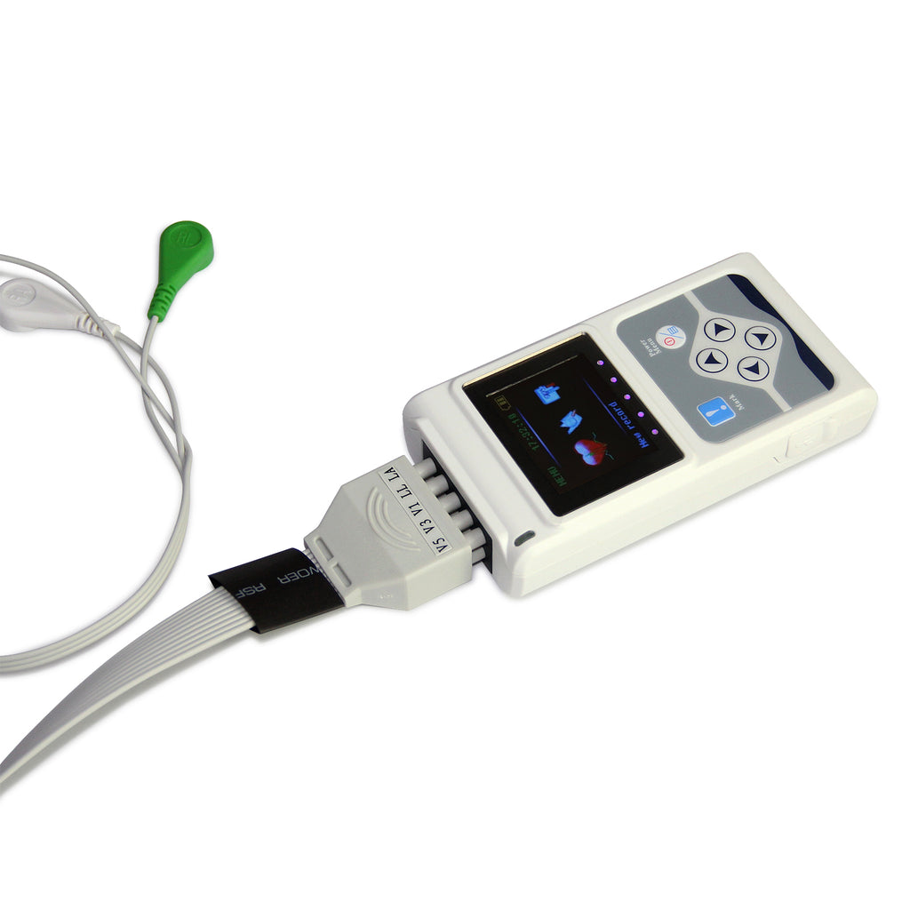 ECG Holter 12 Channel 12 Lead EKG System 24 Heures Multi Language Monitoring PC SW CE FDA