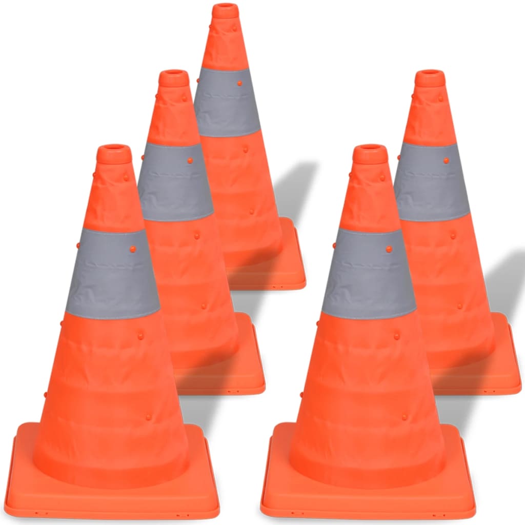5 Pylons Cones de circulation 42 cm Cones de circulation pliables