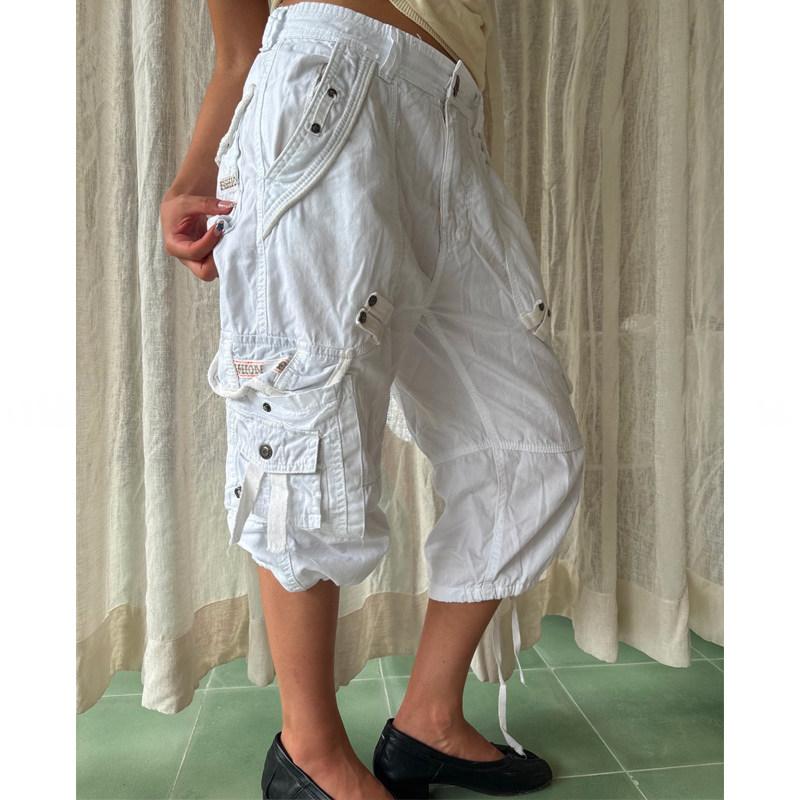Lavé Vintage Loose-fit Vêtements de travail Pantalons à jambe droite