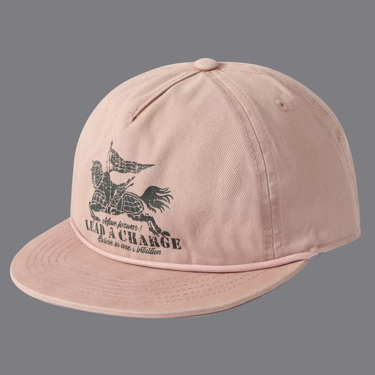 Drapeau imprimé Warhorse avec bande à lettres et bouchon plat de baseball Brim