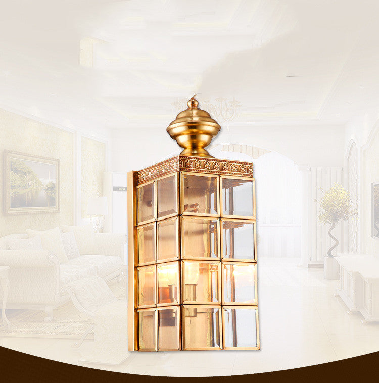 Balcon Pavillon Courtyard Full Cuivre Led Lampe murale moderne