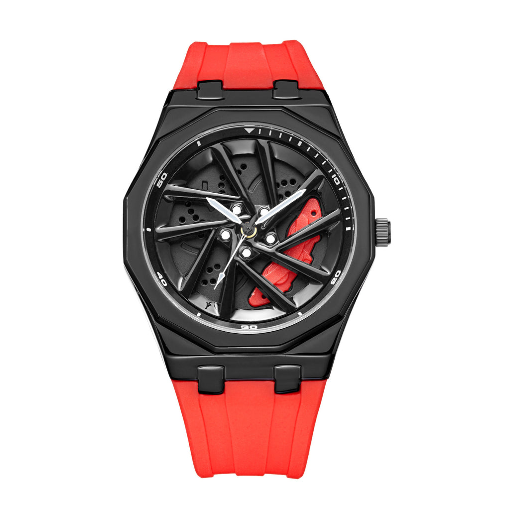 Montres rotatives Hommes Roue Hub Montres rotatives Quartz